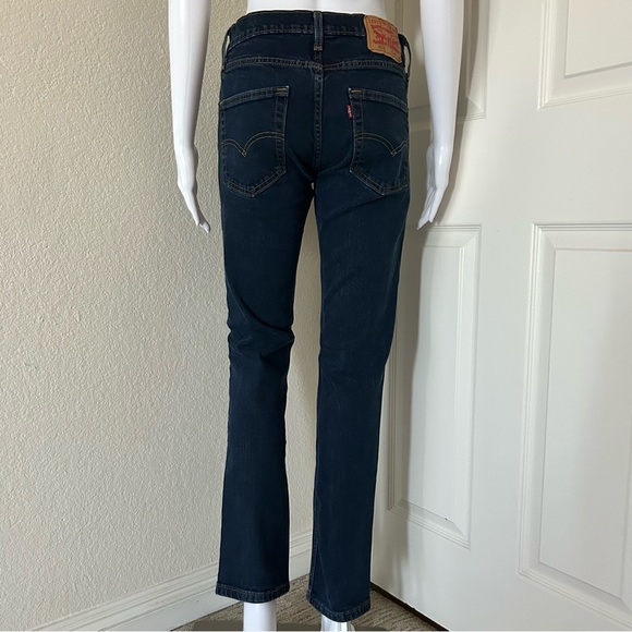 Levi 511 Dark Wash Slim Straight Stretch Button Zip Denim Jeans size 30 - Picture 2 of 12
